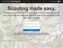 Tablet Screenshot of huntersdb.com